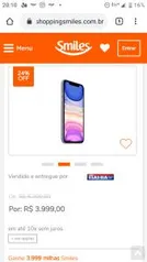 iPhone 11 128GB 128GB Tela Retina HD de 6,1” iOS 13 Dupla Câmera Traseira de 12 MP Resistente à Água