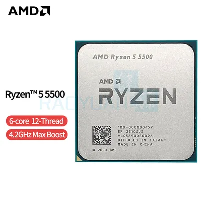 [CONTAS NOVAS R$396,18] Processador AMD Ryzen 5500, 3.6GHz, 6 cores 12 threads, soquete AM4