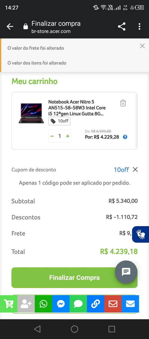 Imagem na descrição da promoção