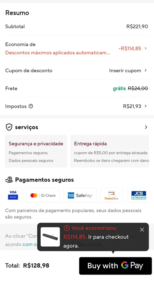 Imagem na descrição da promoção