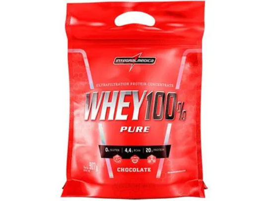 Whey Protein Concentrado Integralmédica 100% Pure - 907g Chocolate Natural | R$ 70