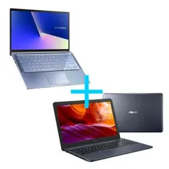 Notebook ASUS ZenBook Azul Claro Metálico + Notebook ASUS VivoBook Cinza Escuro | R$7.649