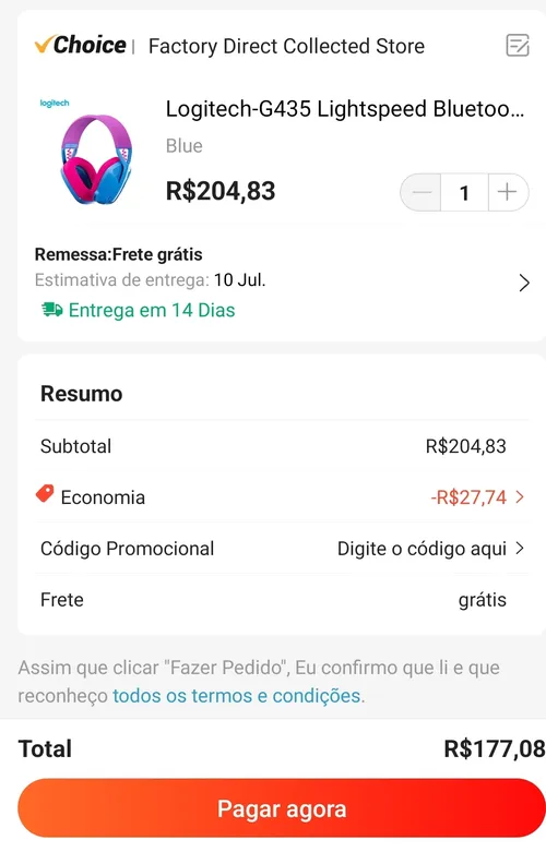 Imagem na descrição da promoção