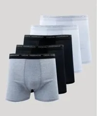 kit de 5 cuecas boxer masculina multicor