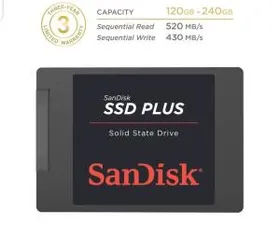 Plus 480Gb, SanDisk, Armazenamento Interno SSD, Preto