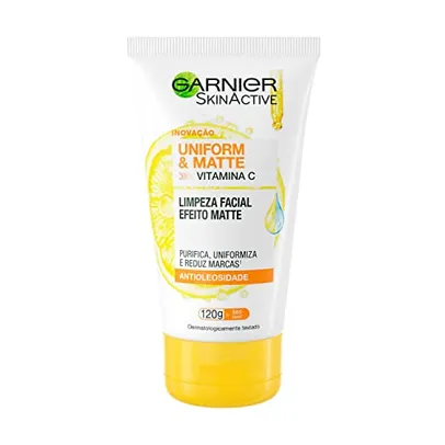 Sabonete Facial Garnier Uniform & Matte Vitamina C Antioleosidade, 120g