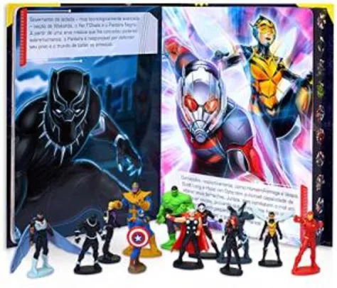 Avengers Guerra Infinita: Livro + 12 miniaturas por R$49