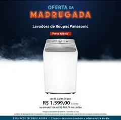 Lavadora de Roupas Panasonic 16 kg Branca com 09 Programas de Lavagem R$1599