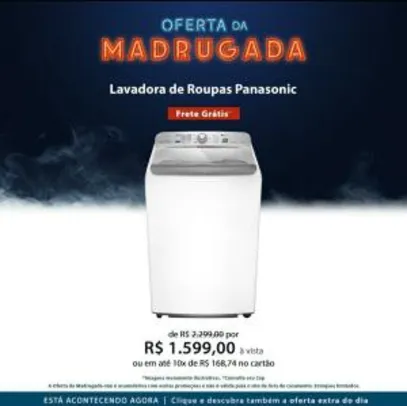 Lavadora de Roupas Panasonic 16 kg Branca com 09 Programas de Lavagem R$1599