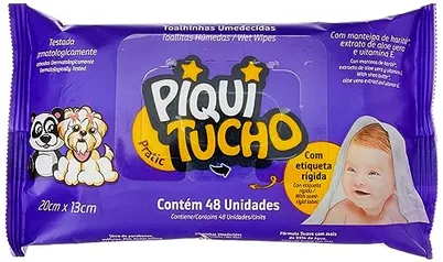 [Mais por Menos R$4,16] Piquitucho Pratic - Toalhas Umedecidas, 1 Unidade com 48 toalhas