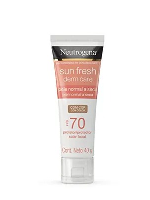 [Rec] Protetor Solar Facial Neutrogena Sun Fresh FPS 70 - Para Pele Seca, Derm Care, Com Cor - 40g