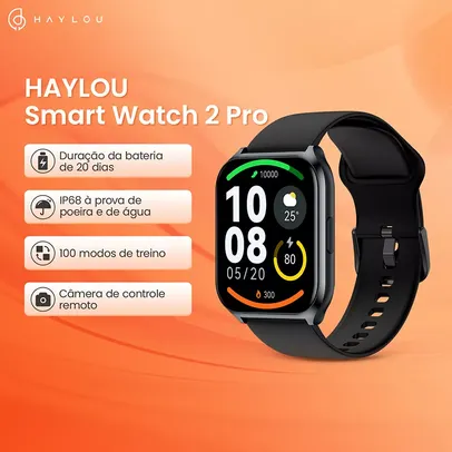 Smartwatch Haylou 2 Pro（LS02-PRO) Tela 1.85", Bluetooth 5.0, Monitoramento de Sono e de Frequência Cardiaca