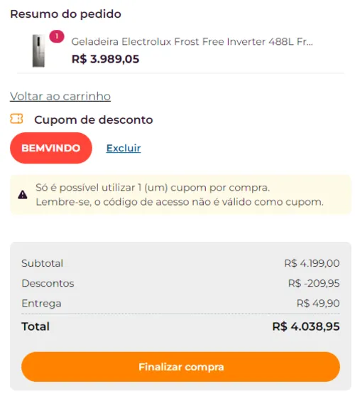 Imagem na descrição da promoção