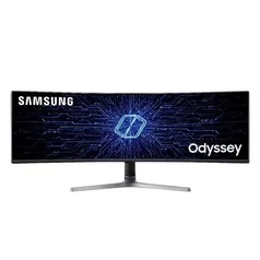 [AME R$5.144] Monitor Gamer Curvo Samsung Odyssey RG90 49 DQHD Tela Super Ultrawide 120Hz HDMI DP USB Freesync com Ajuste de Altura Preto Série RG90