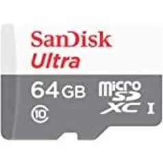 Cartão Micro SD SanDisk Ultra com Adaptador 64GB Classe 10