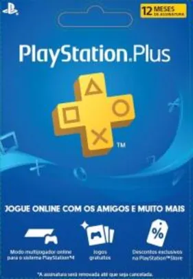 Cartão Pré Pago - Playstation Plus de R$149,90 por R$112