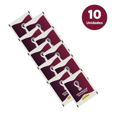 (APP/AME R$28) Kit com 10 Envelopes de Figurinhas da Copa do Mundo Qatar 2022 - 1ª Ed.