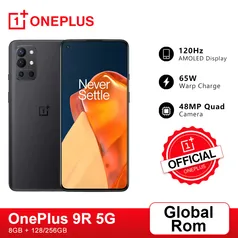 Smartphone Oneplus 9R 8GB 128GB Snapdragon 870 120hz Amoled Display 65W Warp 48mp Quad R$3221