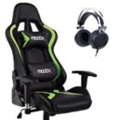 Kit Cadeira Gamer MoobX THUNDER Verde + Headset Gamer Scylla H901 P2 Redragon
