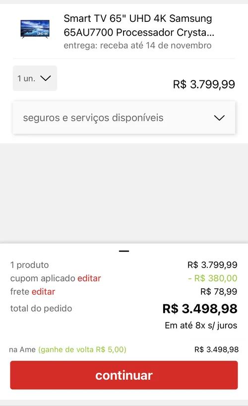 Imagem na descrição da promoção