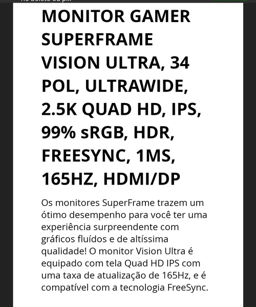 Imagem na descrição da promoção