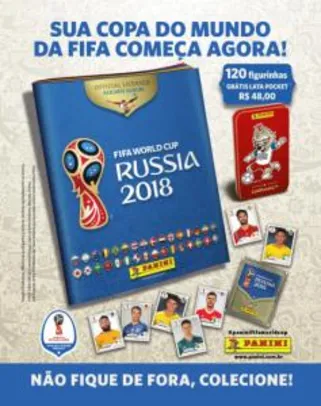 120 Figurinhas Copa do Mundo Fifa 2018 + Lata Grátis - R$ 48,00