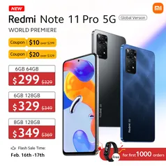 Smartphone Xiaomi Redmi Note 11 Pro 5G Snapdragon 695 108mp câmera 67W Turbo