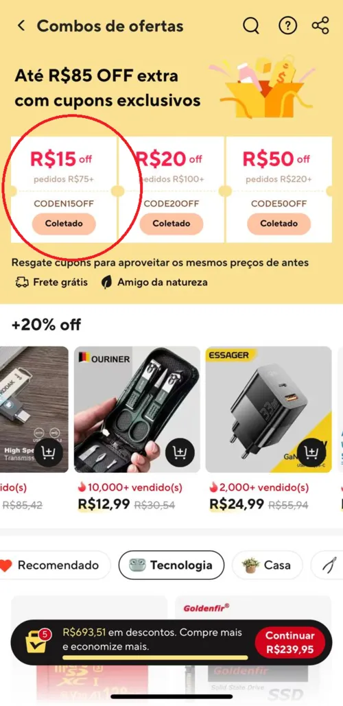 Imagem na descrição da promoção