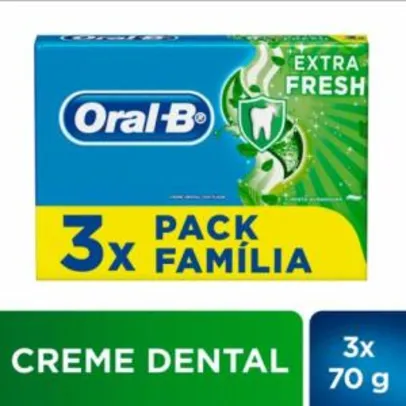 Creme Dental Oral-b Extra Fresh 70g Pack C/ 3 Unidades | R$7
