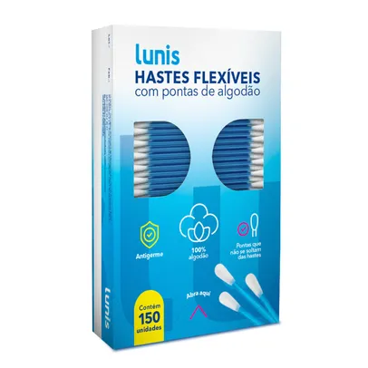 Hastes Flexiveis Lunis Com 150 Unidades