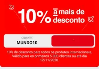 [AMERICANAS MUNDO] 10% OFF em todos os produtos internacionais