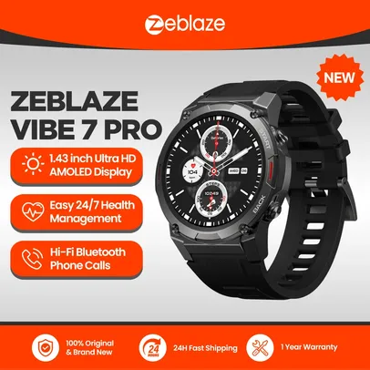 [IMPOSTOS INCLUSOS] Zeblaze-VIBE 7 PRO Sports Smartwatch para homens, 1.43 