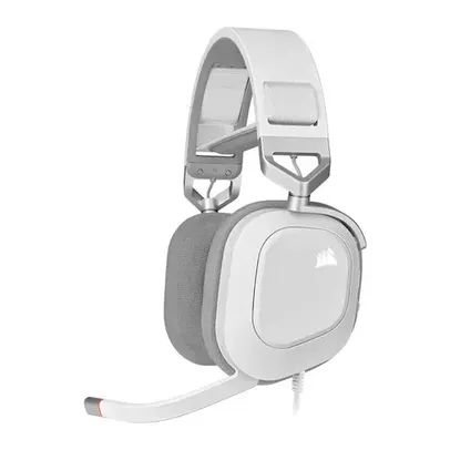 HEADSET GAMER CORSAIR HS80, RGB, SOM SURROUND 7.1, DRIVERS 50MM, BRANCO