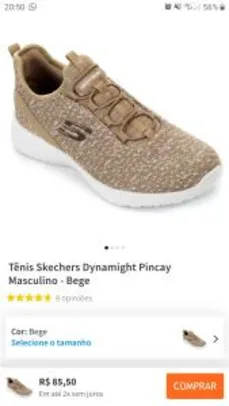 Tênis Skechers Dynamight Pincay Masculino - Bege - R$86