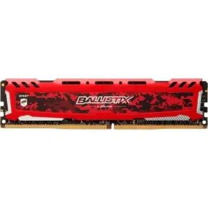 Memória Crucial Ballistix Sport LT, 8GB, 2400MHz, DDR4, CL16, Vermelho - BLS8G4D240FSEK