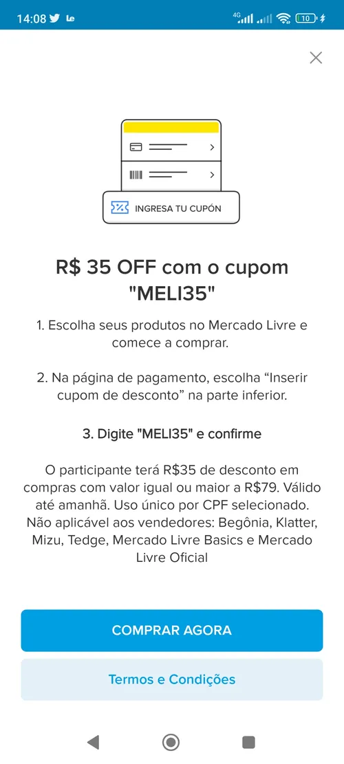 Imagem na descrição da promoção