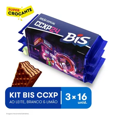 Kit Bis CCXP Edição Especial - Ao Leite, Branco E Limão 3x16