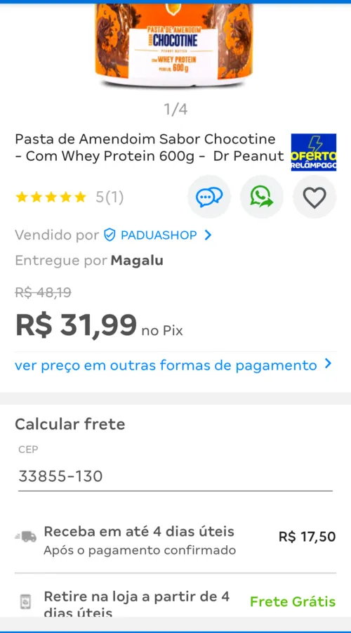 Imagem na descrição da promoção