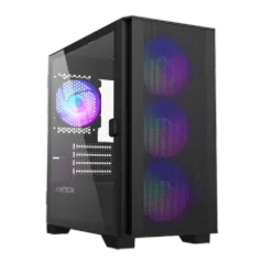 Gabinete Gamer Montech AIR 100 ARGB, Mini Tower, Black, Micro ATX, 4 Fans, Vidro Temperado