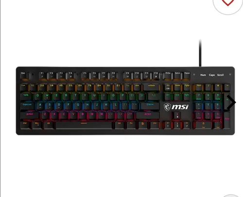 Teclado Mecanico MSI Forge GK300, RGB, Switch Azul, Preto, FORGE-GK300-BL-US