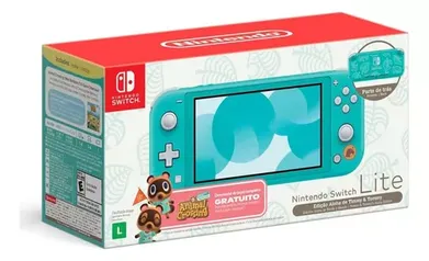 Console Nintendo Switch Lite Animal Crossing: New Horizons - Turquesa Cor Azul-celeste