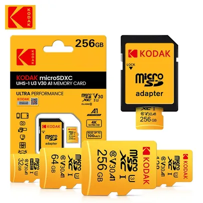 Cartão de memória flash de kodak micro sd 128gb 256gb 32gb 64gb u1 tf cartão 4