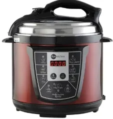 [AME R$ 113 SC R$ 34] Panela de Pressão Elétrica Vermelha 4L Fun Kitchen - 127v