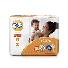 Fralda Pom Pom Derma Protek Mega G 42Un, Pom Pom, Laranja, Grande