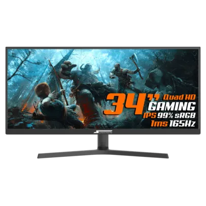 Monitor Gamer SuperFrame Vision Ultra, 34 Pol, UltraWide, 2.5K, Quad HD, IPS, 99% sRGB, HDR, FreeSyn