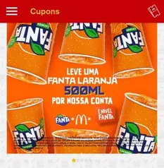 [APP] Fanta 500ml de graça no McDonald's