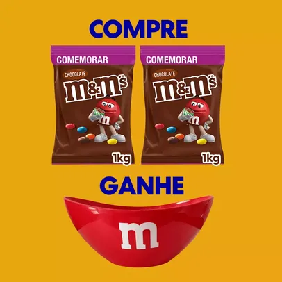 2 Unidades 1kg M&M + Bowl Vermelho