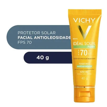 [AME R$ 29]Protetor Solar Facial sem Cor Vichy Idéal Soleil  FPS70 40g