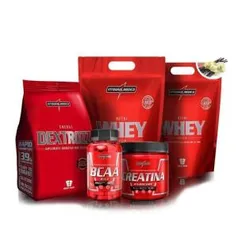 [APP+AME R$ 97]Kit 2x Whey 900g + Bcaa + Creatina + Dextrose - Integralmédica R$ 108,81