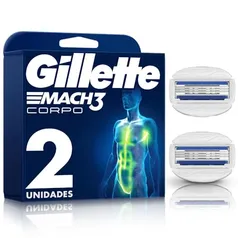 [ PRIME | REC | Mais por Menos R$ 19 ] Gillette Mach3 Corpo Carga para Aparelho de Barbear com Barras de Gel Umectantes Depilação Corporal para Homens